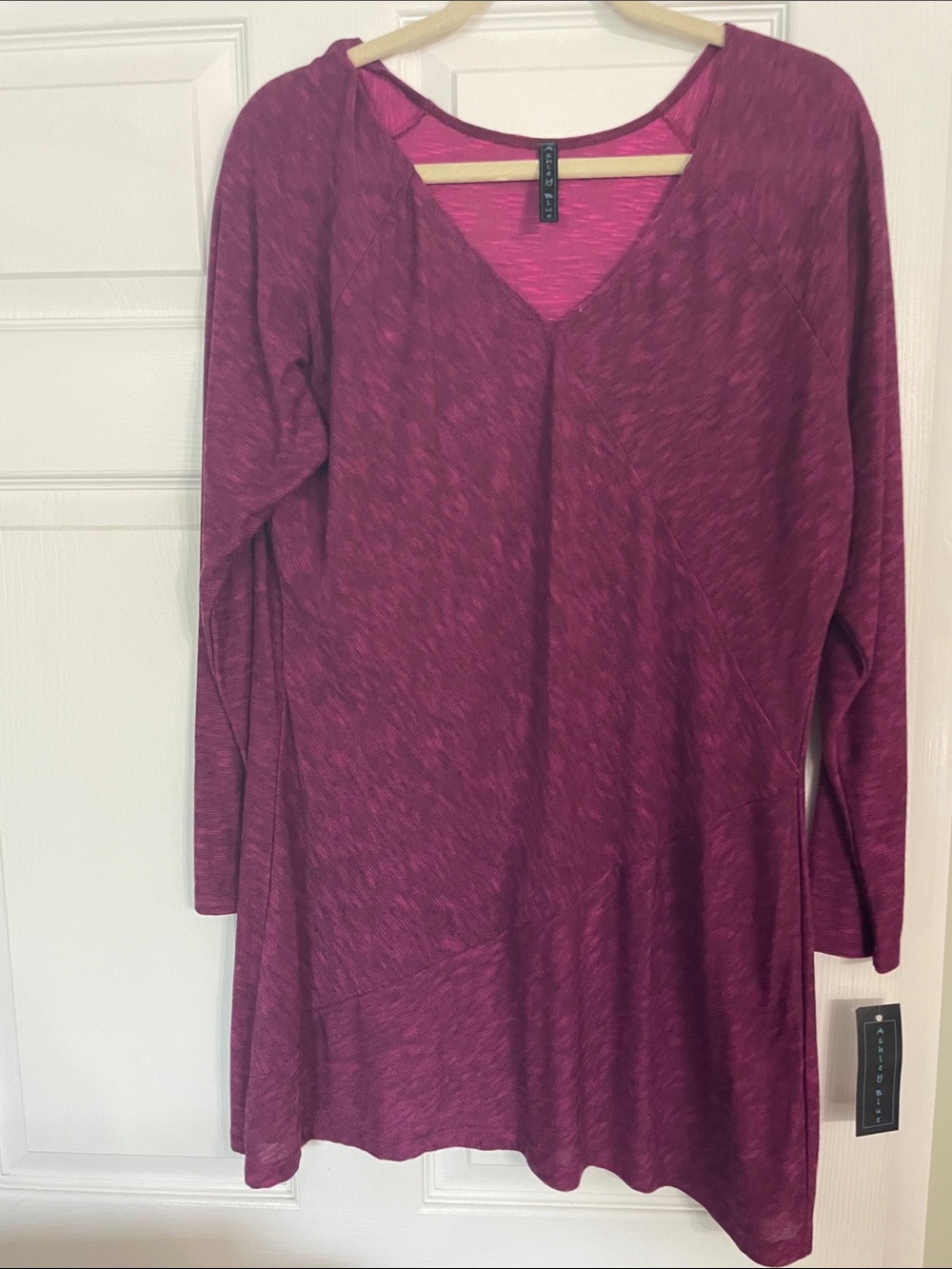 Ashley Blue V-Neck Tunic in Heathered Berry